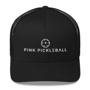 Pink Pickleball Mesh White Logo Cap